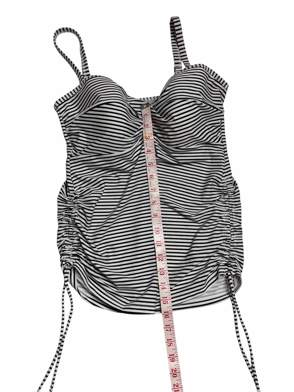 Panache Anya Black and White Stripe Bra-Sized Bandeau Tankini Top Size 36DD - Picture 11 of 13